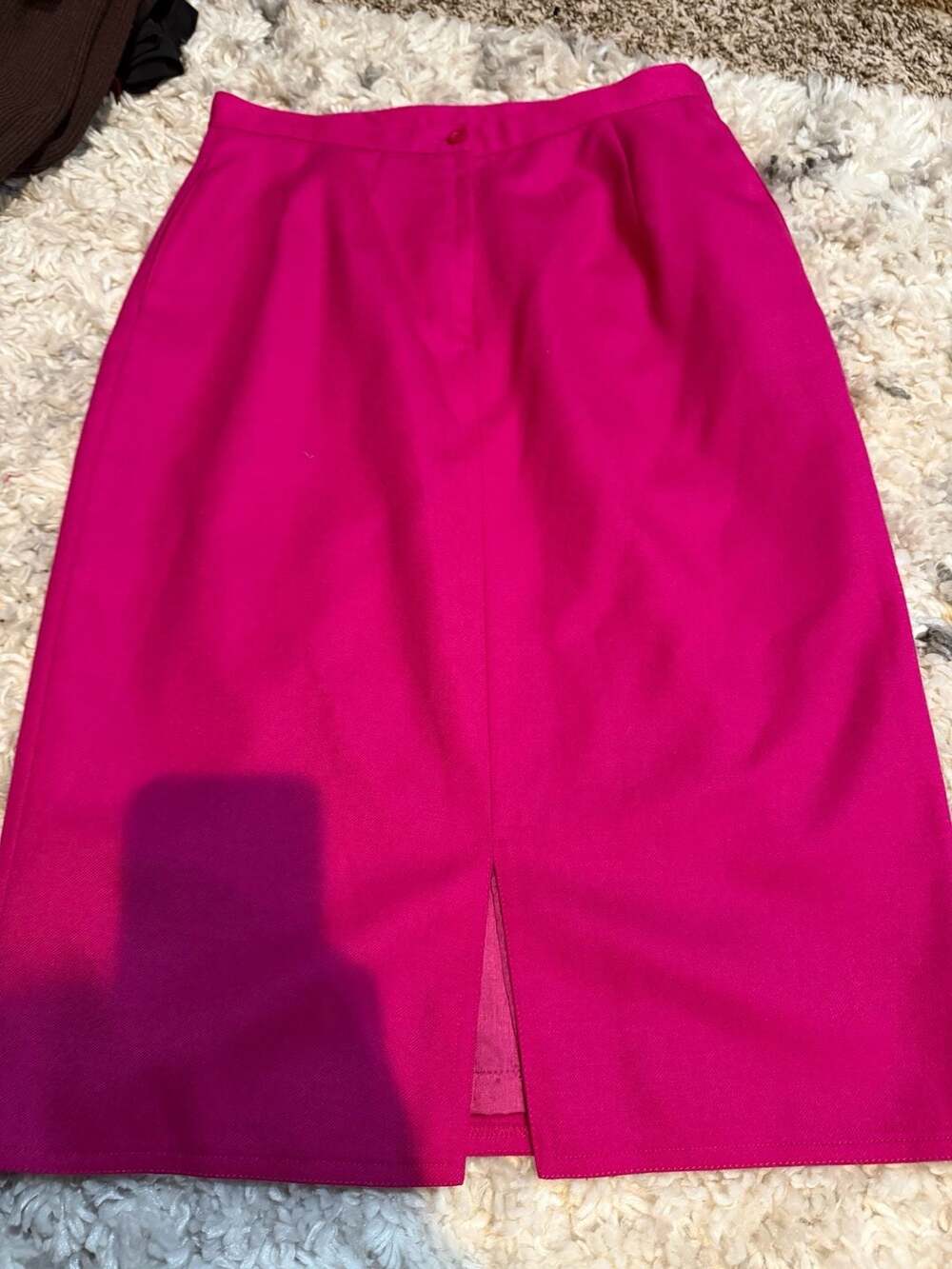 Benard Holtzman 100% Wool Hot Pink Pencil Skirt